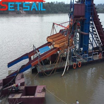 CTD Slot Type Chain Bucket Gold and Diamond Mining Dredger met romp afmetingen 23m-49m