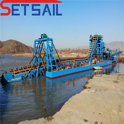 Injectiepompvermogen 7.5kw-50kw Keten Bucket River Gold Mining Dredge Machinery Ship
