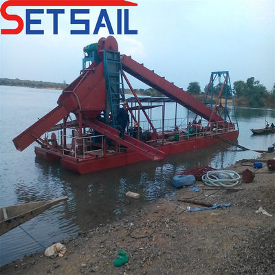 80000.000kg elektrische stroominstallatie zeilketen emmer goud bagger voor Congo rivier diamant