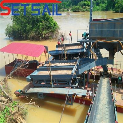 80000.000kg elektrische stroominstallatie zeilketen emmer goud bagger voor Congo rivier diamant