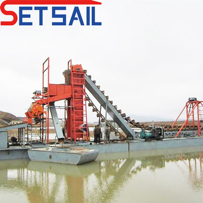 80000.000kg elektrische stroominstallatie zeilketen emmer goud bagger voor Congo rivier diamant