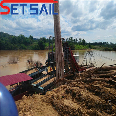 80000.000kg elektrische stroominstallatie zeilketen emmer goud bagger voor Congo rivier diamant