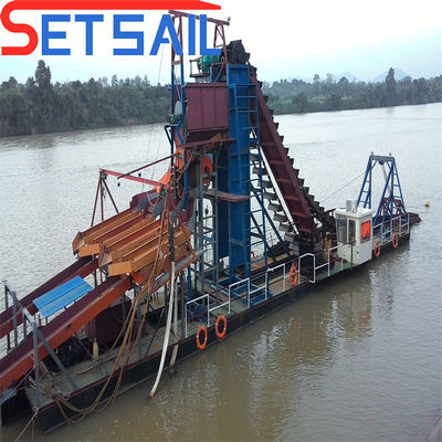 Hydrocyclone Gold Diamond Mining Dredger met een totale lengte van 24-38 m en een agitatie-schacht
