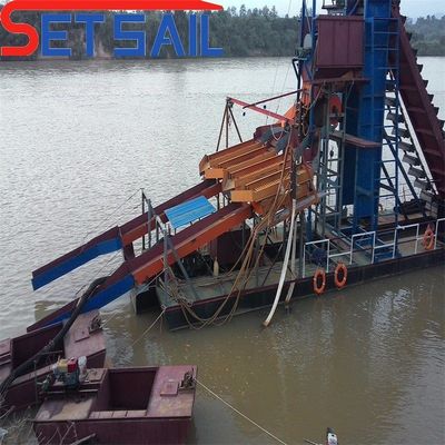 Hydrocyclone Gold Diamond Mining Dredger met een totale lengte van 24-38 m en een agitatie-schacht