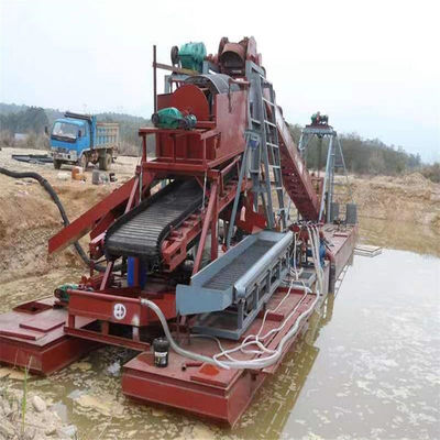 Kettingemper met zandgoud / diamantdredger met jiggmachine en agitatieapparatuur