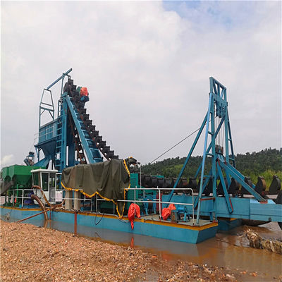 Kettingemper met zandgoud / diamantdredger met jiggmachine en agitatieapparatuur