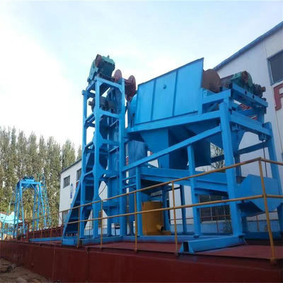 Kettingemper met zandgoud / diamantdredger met jiggmachine en agitatieapparatuur