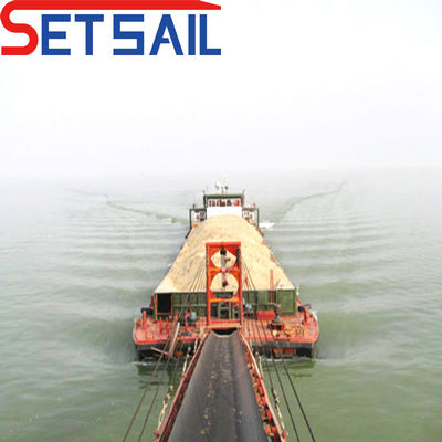 12 kn/h zelfontladende rivierzandbarge met maximale lading van 500 ton en dieselmotorvermogen